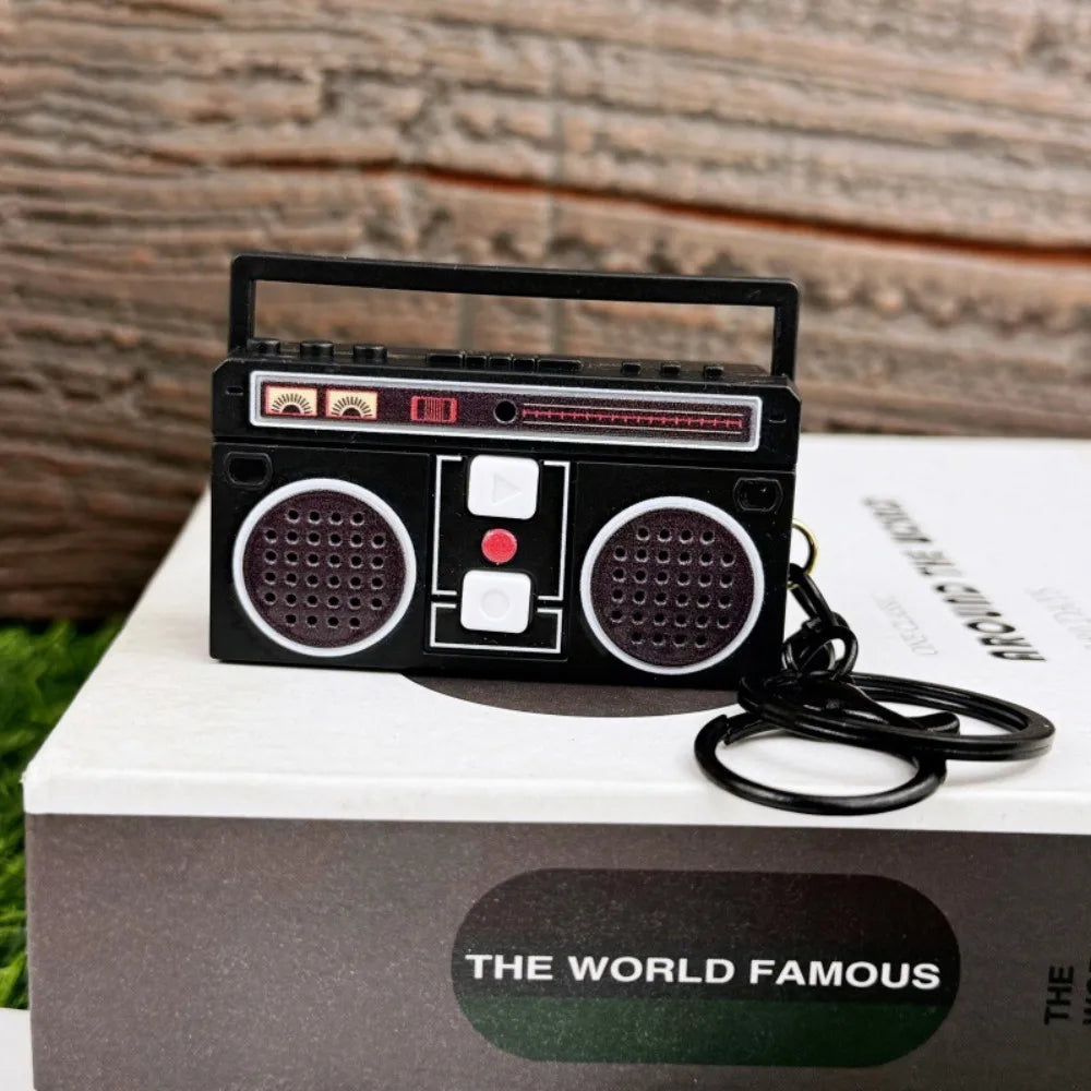 Creative Funny Mini Radio Recorder Music Toys Classical Bag Ornaments Keychain Gift